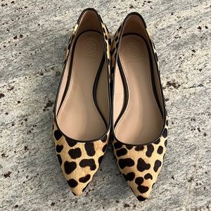 Tory Burch calf hair Leopard flats
